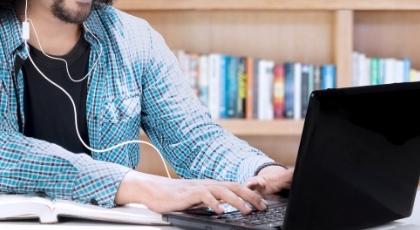 a man working on a laptop